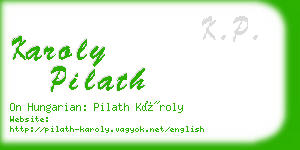 karoly pilath business card